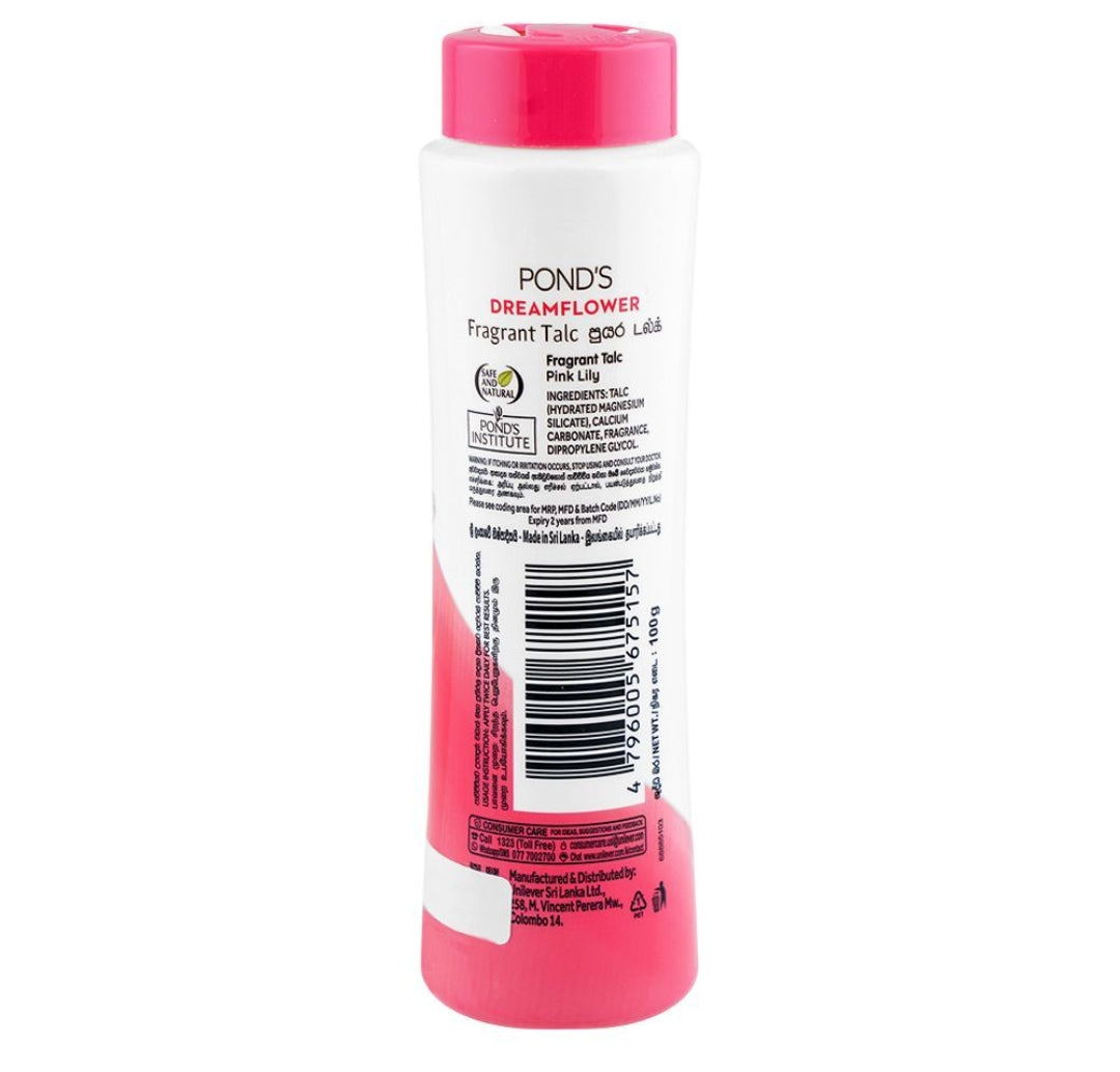 Pond's Dream Flower Pink Lily Perfumed Talcum Powder, 100g