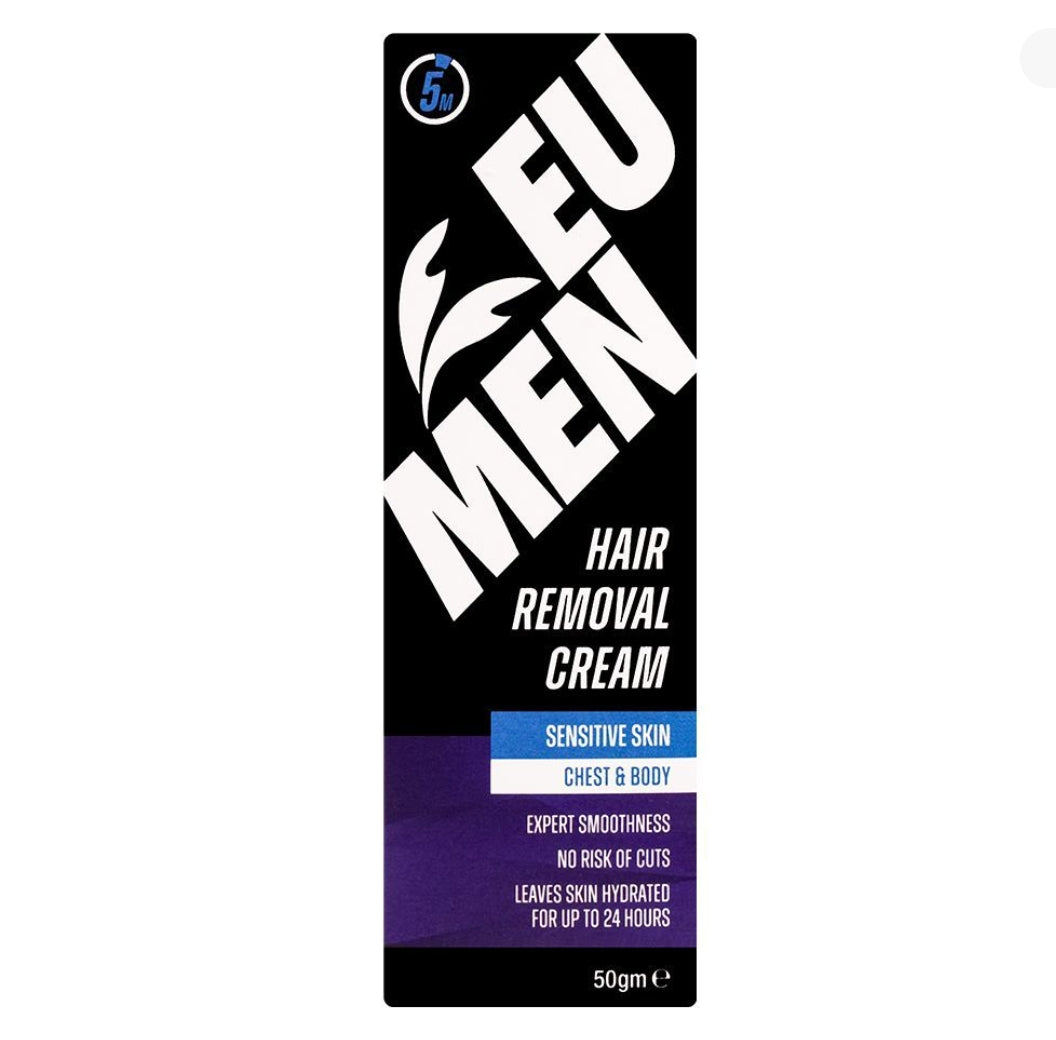 EU Men Hair Removal Cream, Sensitive Skin Chest & Body, 50g