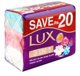 Lux Velvet Glow + Rose Glow + Fresh Glow 3-In-1 Soap, 128g