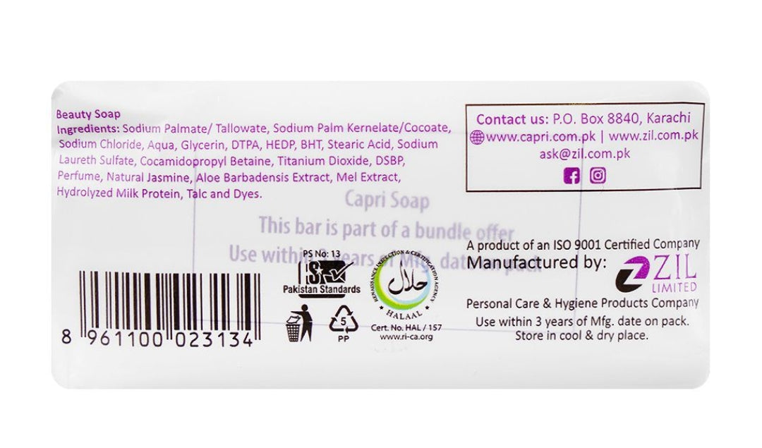 Capri Glow Jasmine White Soap, 3x120g