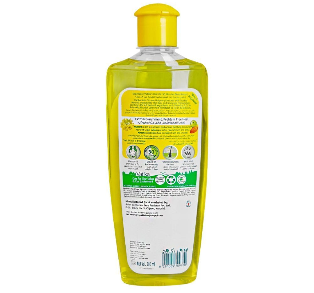 Dabur Vatika Naturals Sarson Nourishes Hair Enriched Hair Oil, 200ml