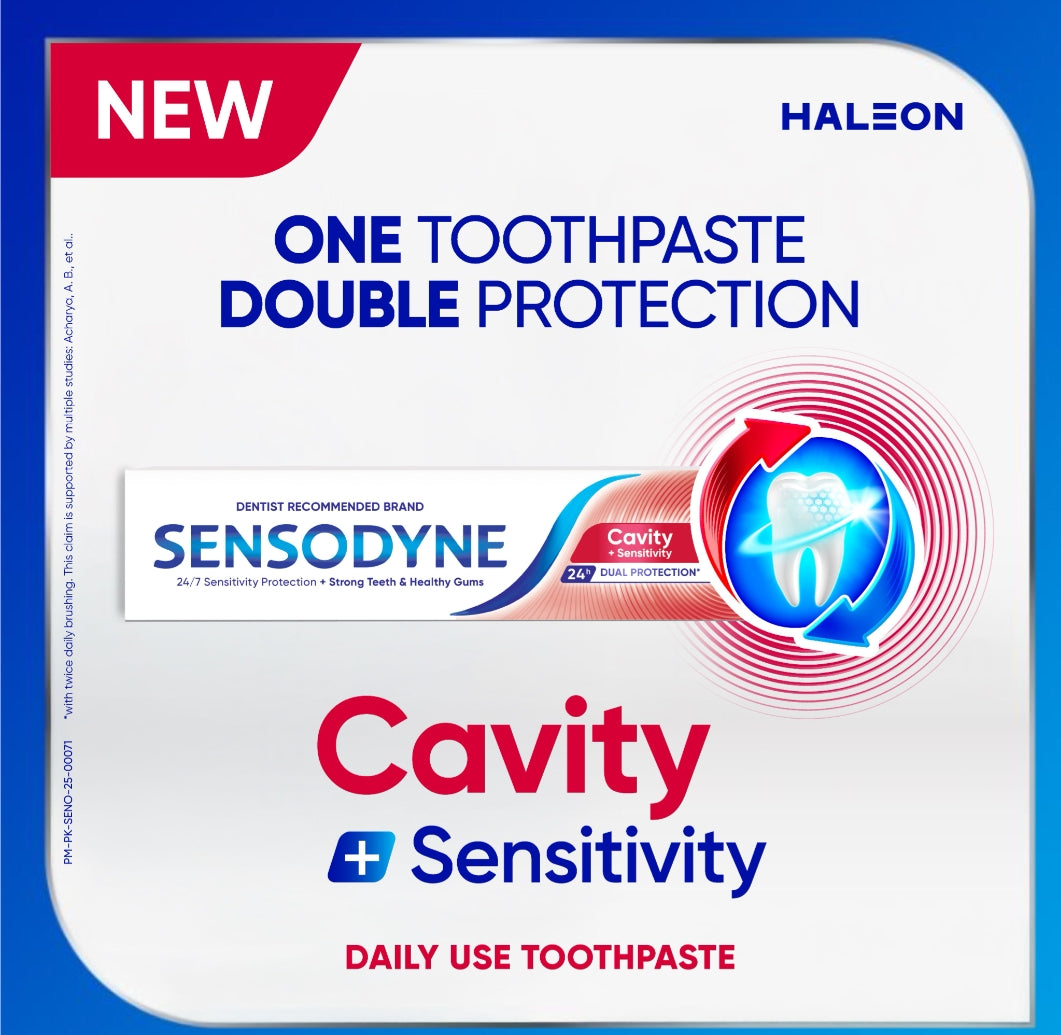 Sensodyne Cavity + Sensitivity 24H Dual Protection Toothpaste, 100g