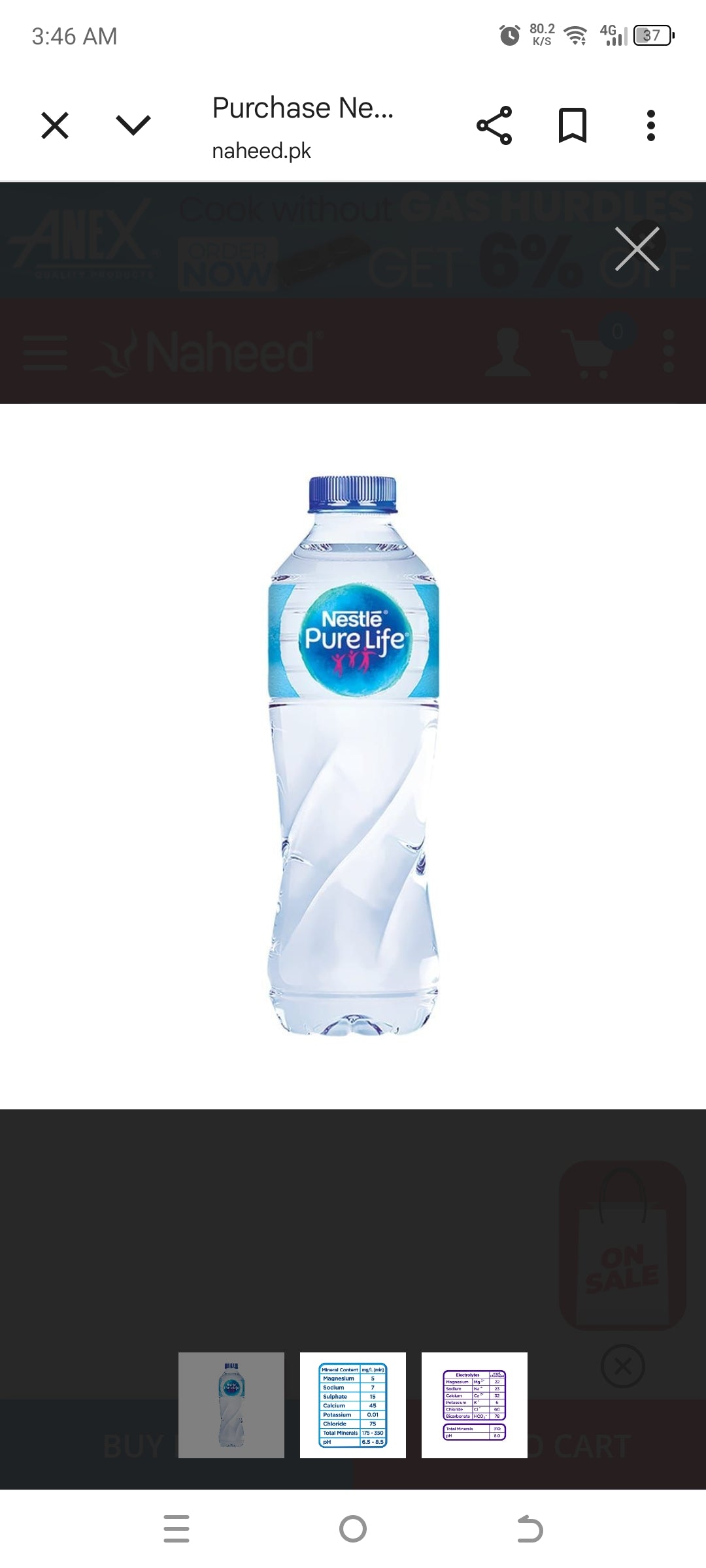 Nestle Pure Life Drinking Water, 500ml