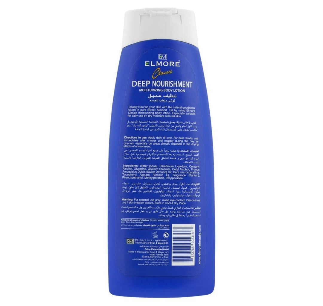 Elmore Classic Deep Nourishment Moisturizing Body Lotion, For Dry To Very Dry Skin Type, 250g