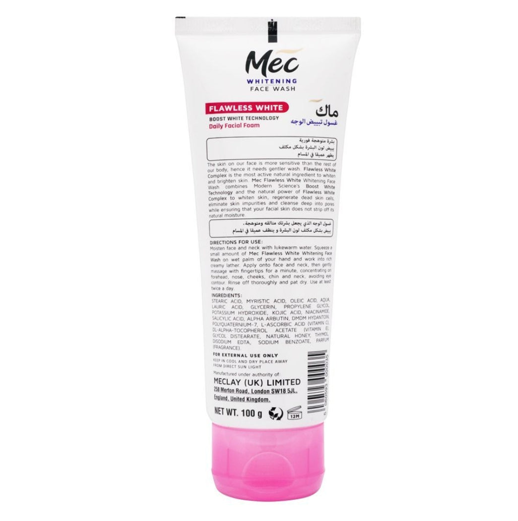 Mec Whitening Flawless White Face Wash, 100g