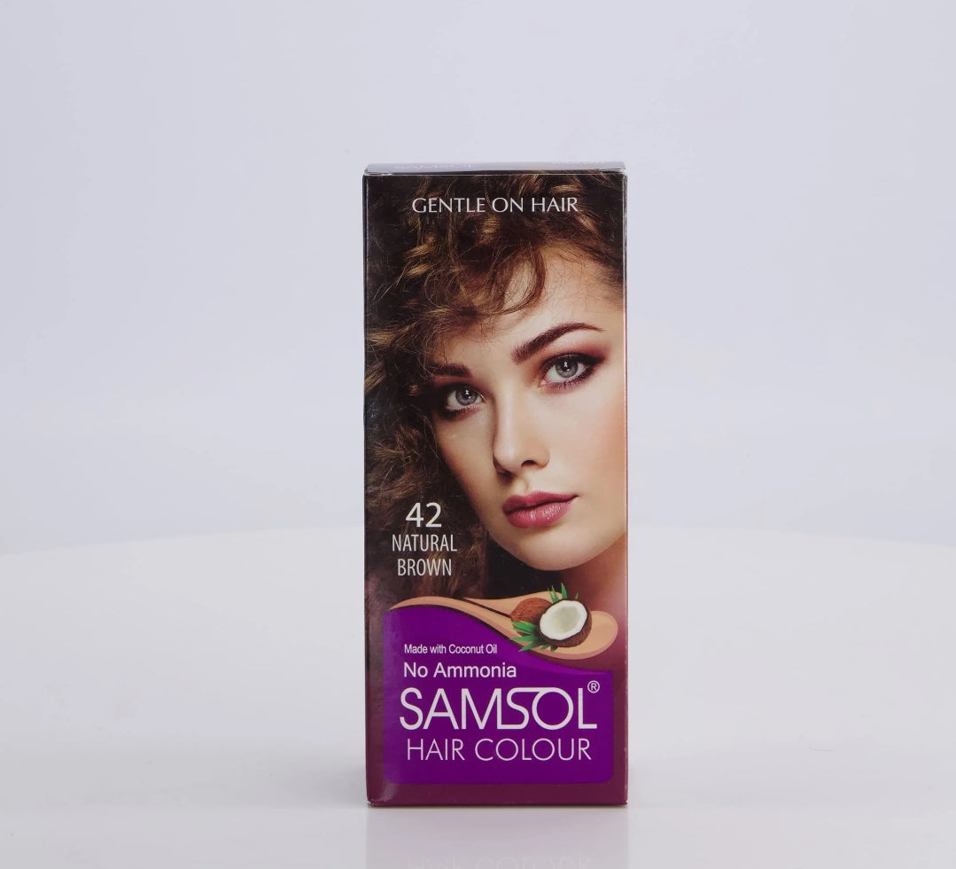 SAMSOL HAIR COLOUR - 42 NATURAL BROWN - NON METALLIC DYE