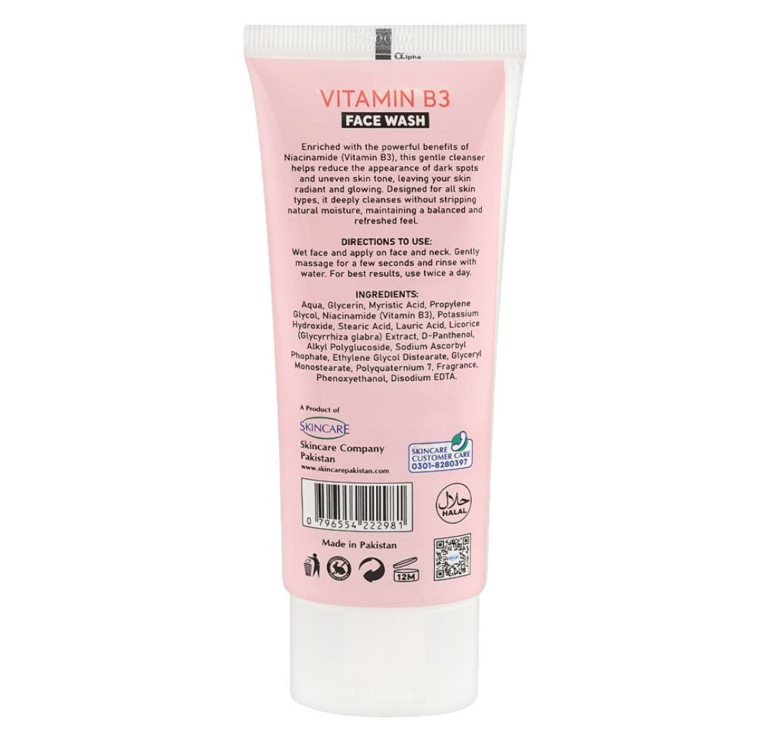 Skin White Vitamin B3 Face Wash, Sulphate & Paraben Free, For All Skin Types, 100g