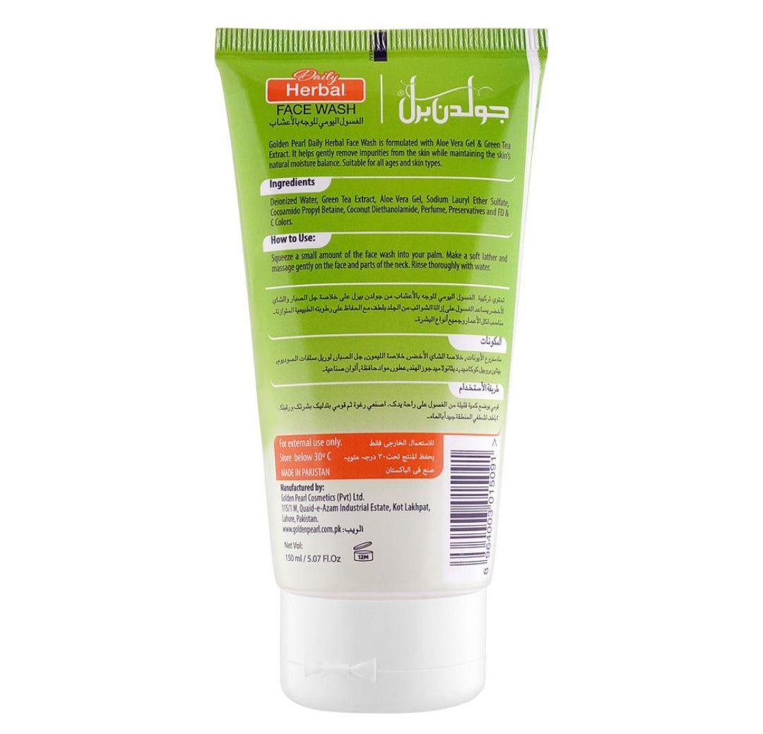 Golden Pearl Daily Herbal Face Wash, For All Skin Types, 150ml