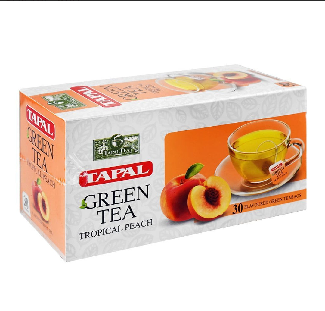 Tapal Tropical Peach Green Tea Bags 30-Pack