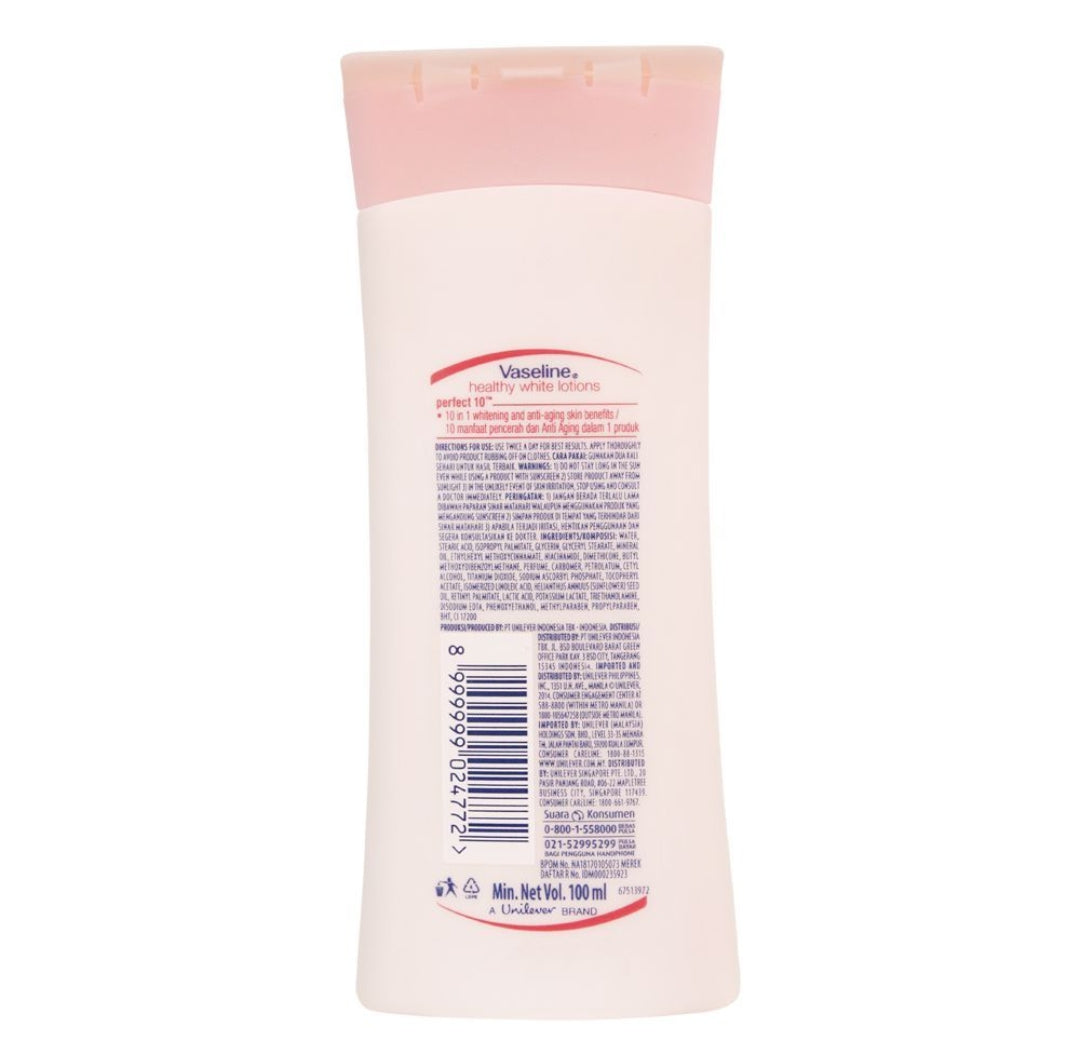Vaseline Healthy White Perfect 10 Body Lotion, Indonesia, 100ml