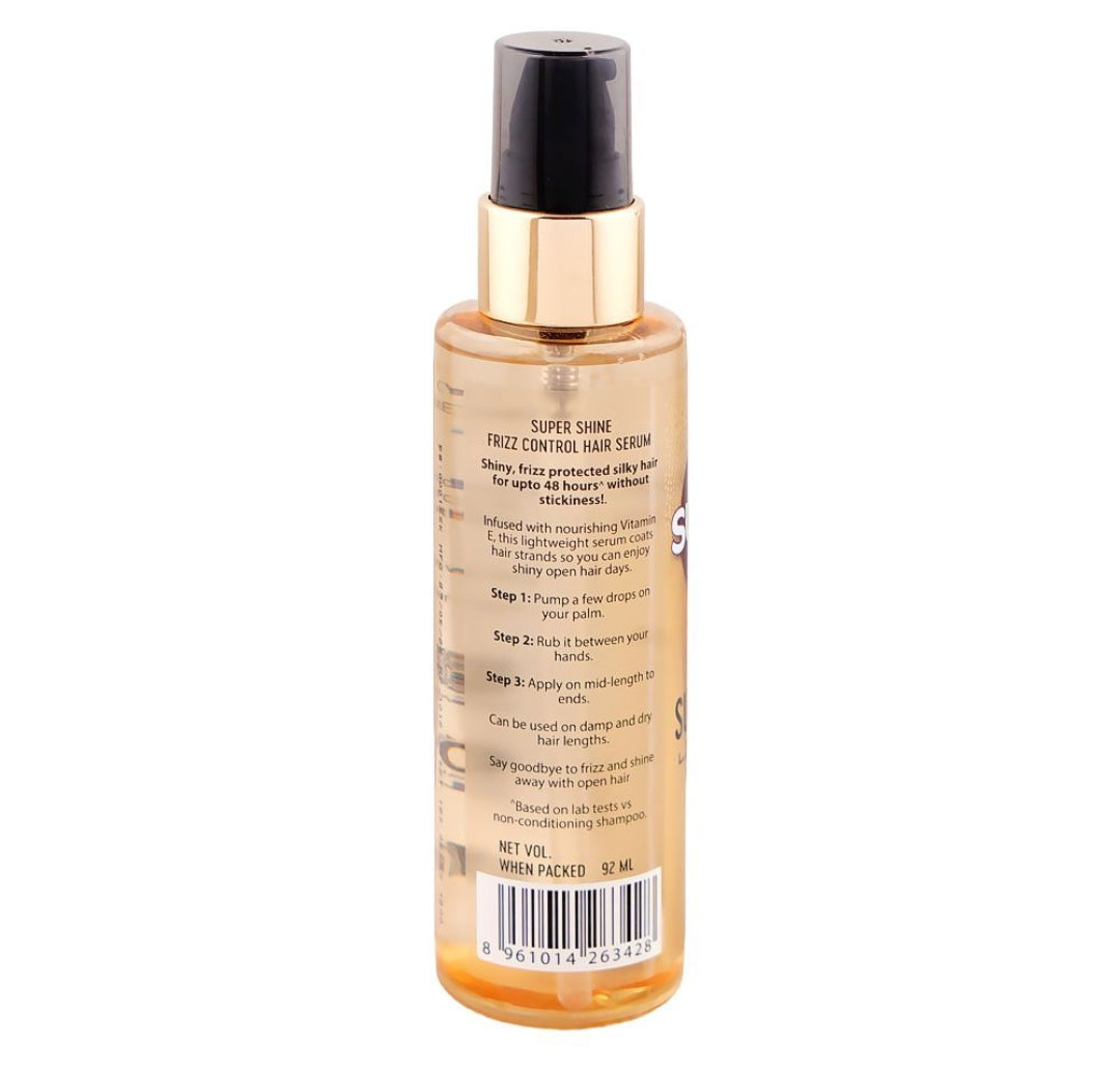 Sunsilk Super Shine 48 Frizz Control With Vitamin E Serum, For Frizzy Hair, 92ml