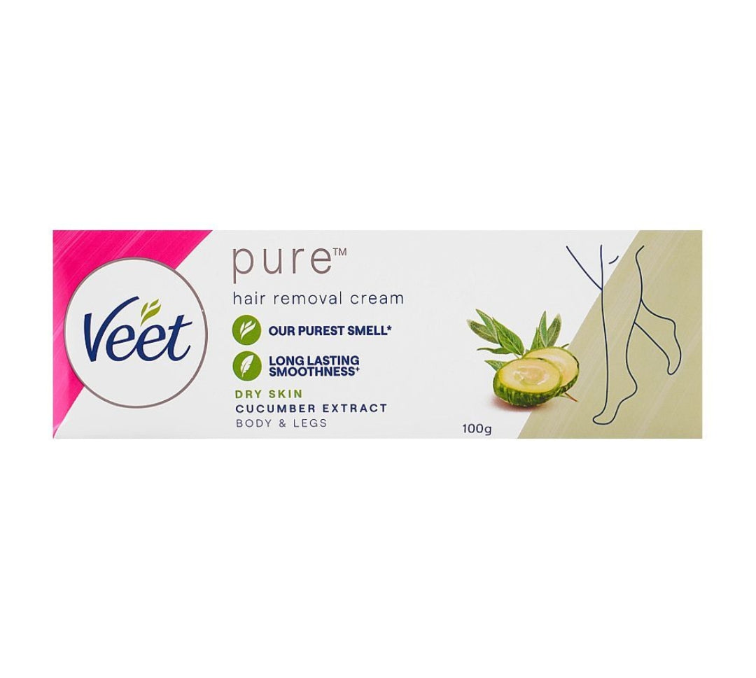 Veet Pure Cucumber Extract Dry Skin Hair Removal Cream, 100ml