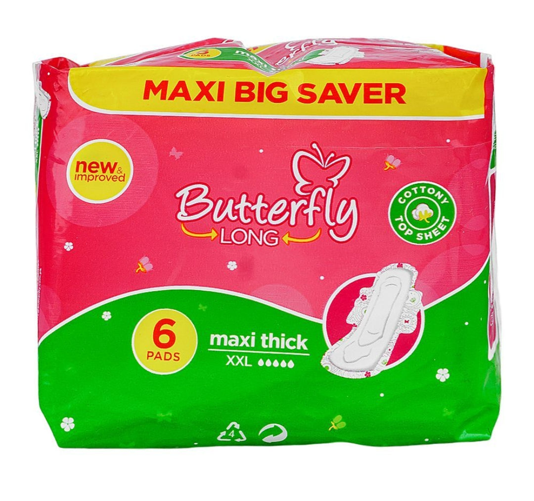 Butterfly Long Maxi Thick Big Saver, XXL, 6-Pads