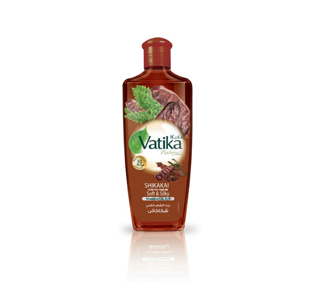 Dabur Vatika Naturals Shikakai Soft & Silky Enriched Hair Oil, Vitamins-A,E,F, 200ml