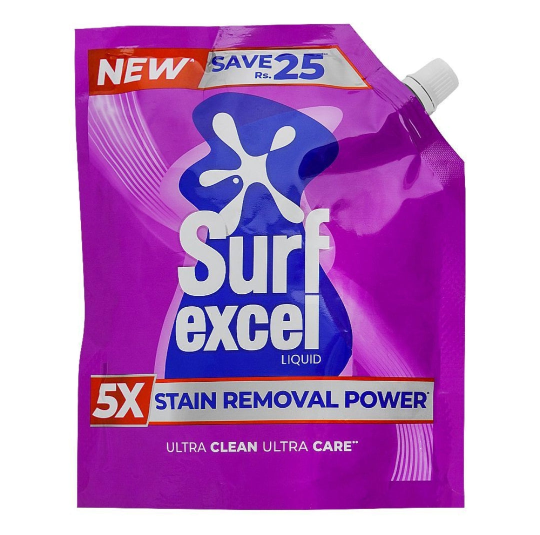Surf Excel 5x Stain Removal Power Liquid, 450ml Refill Pouch
