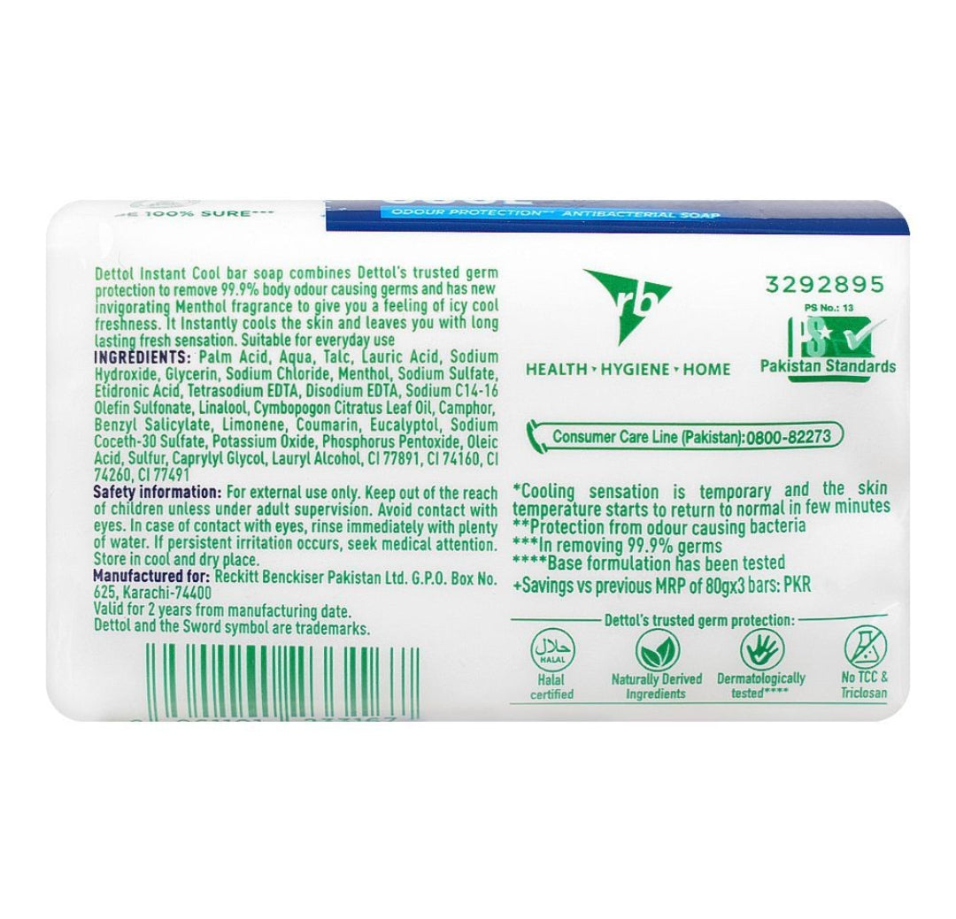 Dettol Cool Soap, 3x80g
