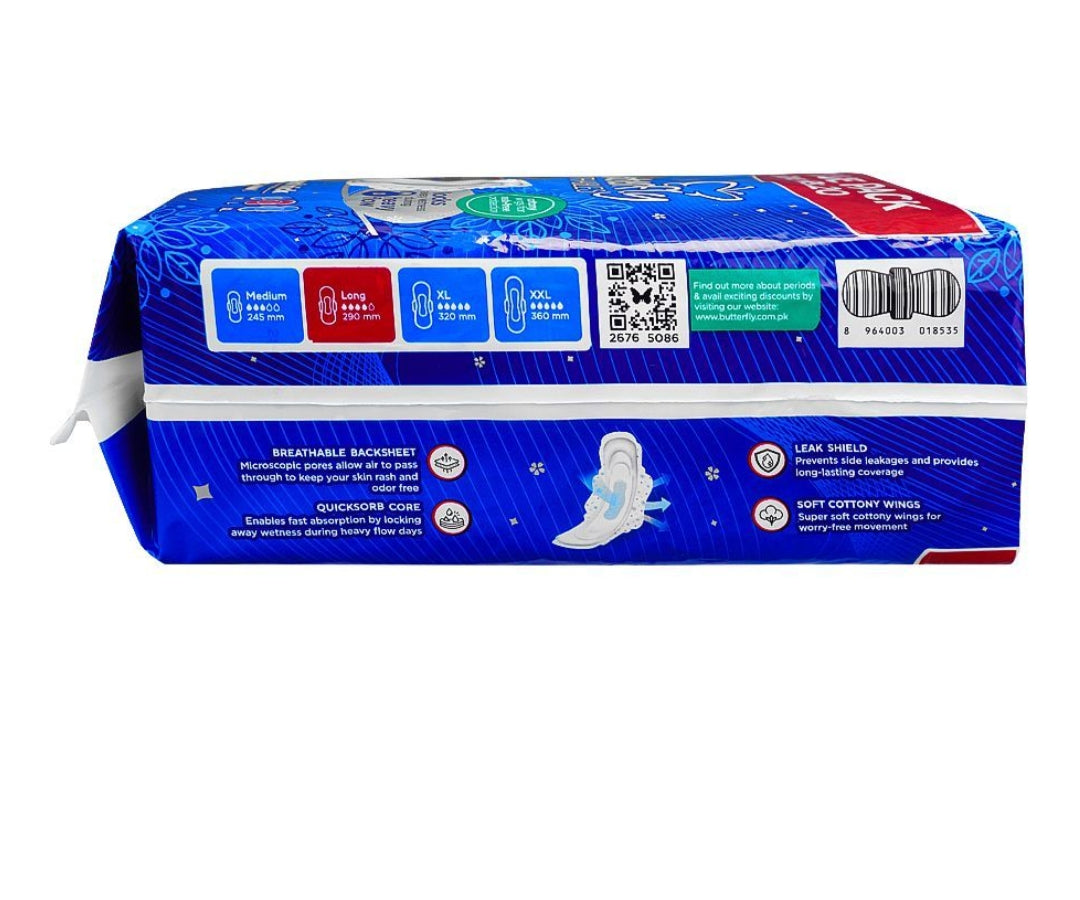 Butterfly Breathables Maxi Thin Pads, Large, 18-Pack