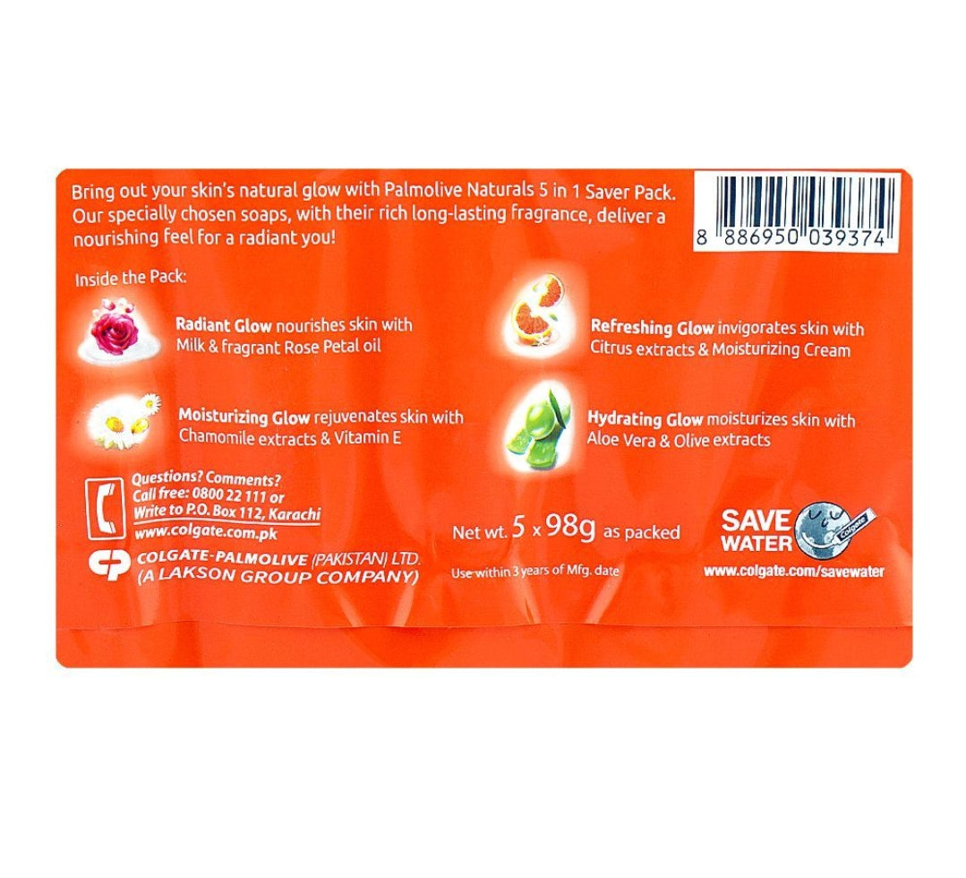 Palmolive Naturals Refreshing Glow Soap, 5 x 98g