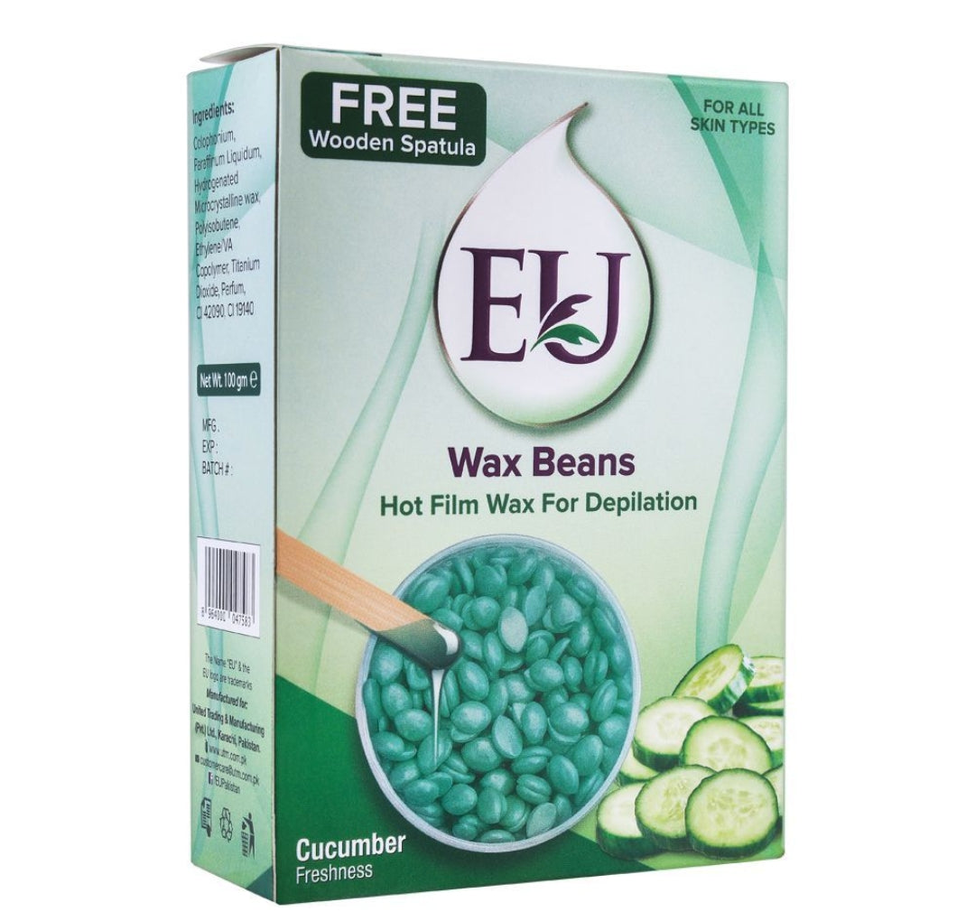 EU Cucumber Freshness Wax Beans Hot Film Wax For Depilation, For All Skin Types, 100g