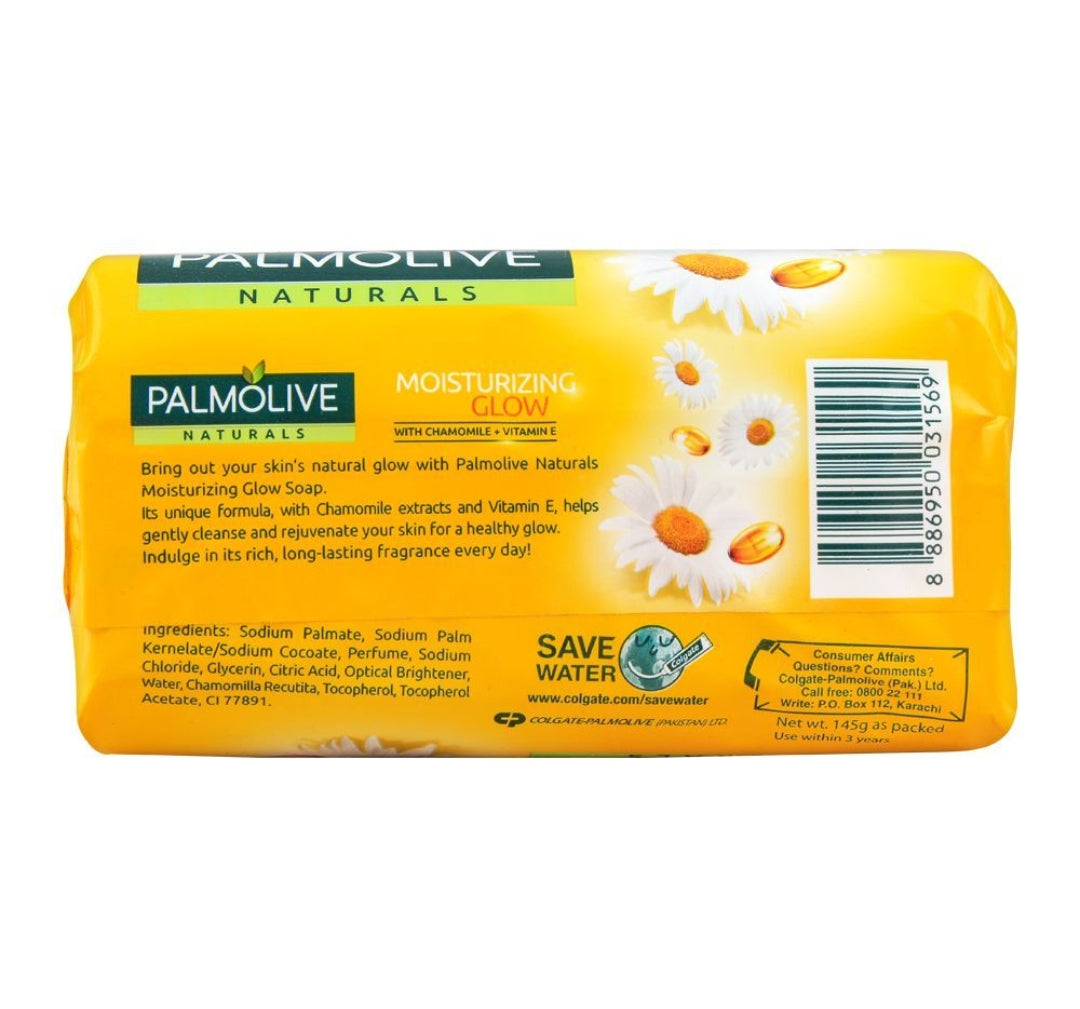 Palmolive Naturals Moisturizing Glow Soap, Chamomile + Vitamin E, 145g
