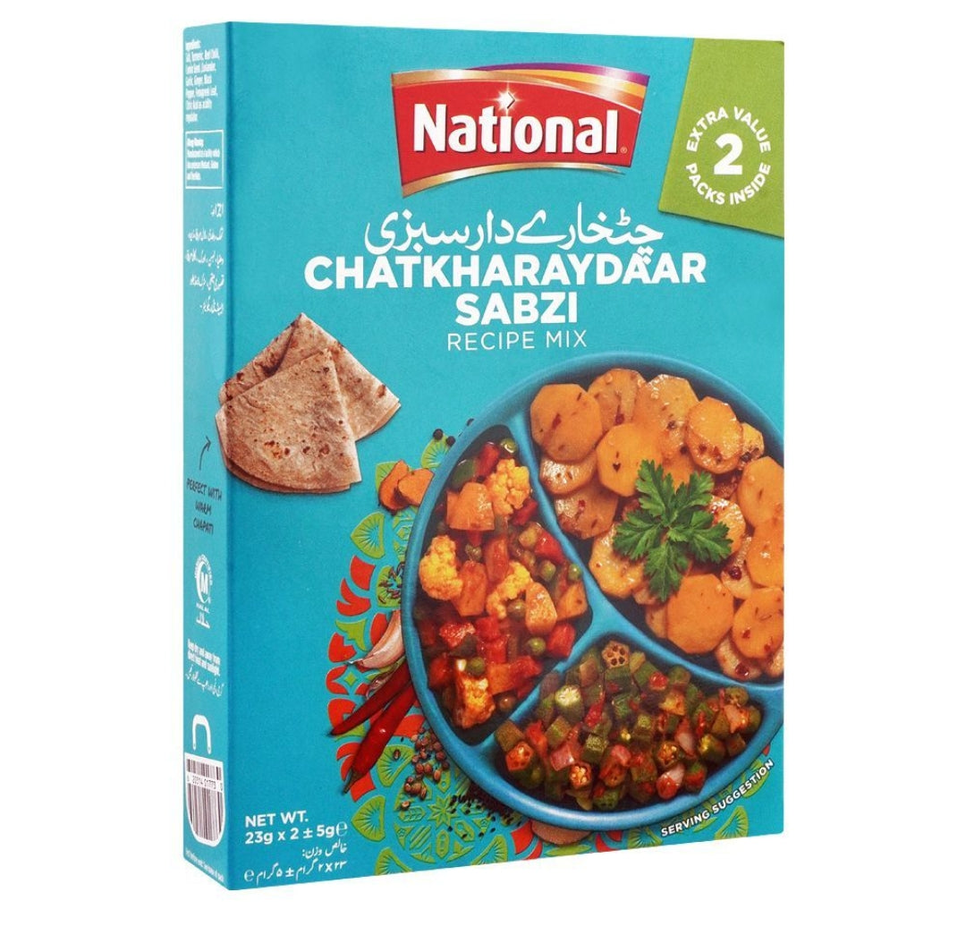 National Chatkharaydar Sabzi Recipe Masala Mix, 23x2g