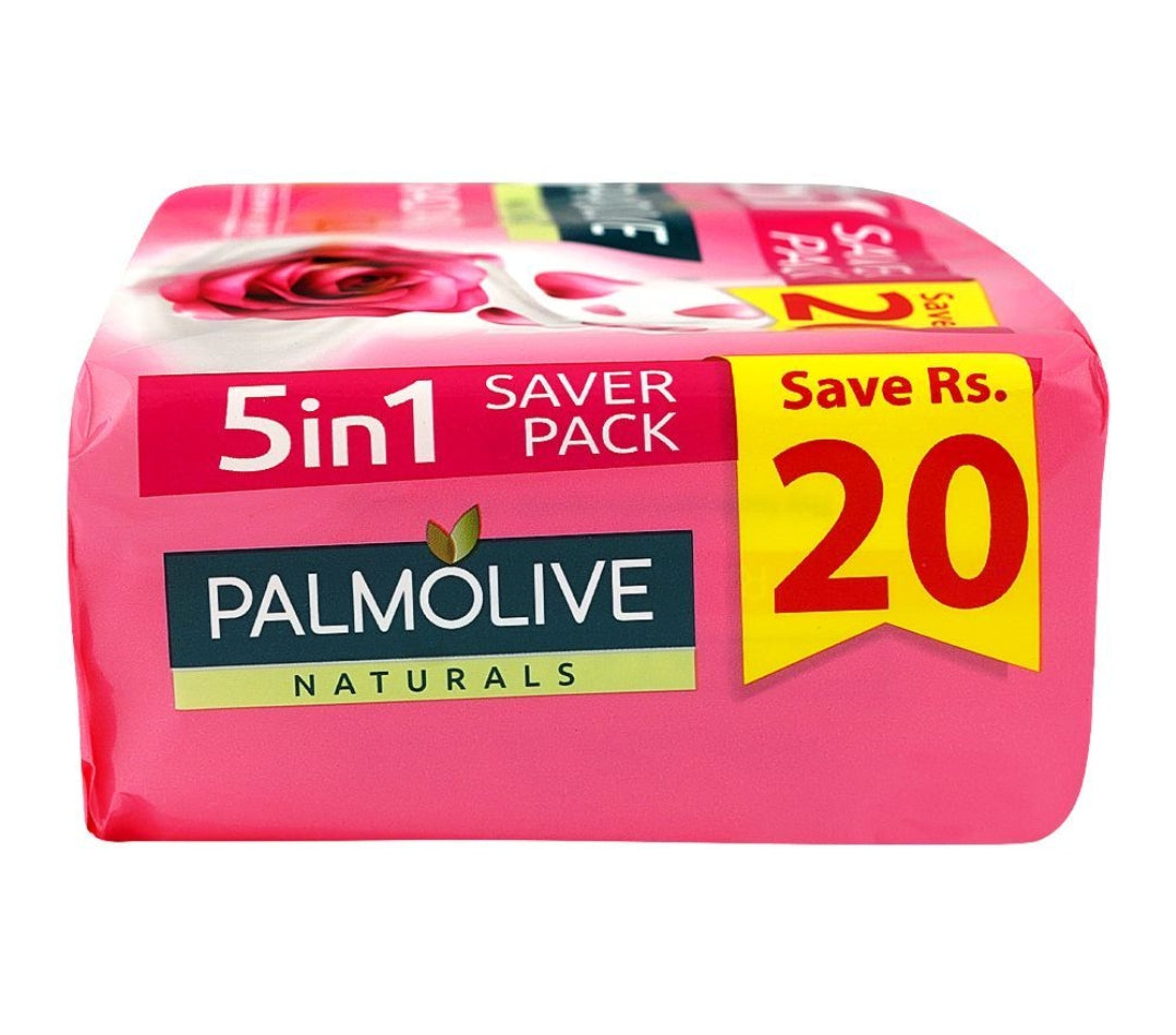 Palmolive Naturals Radiant Glow Milk & Rose Soap, 5 x 130g, 5-In-1 Saver Pack