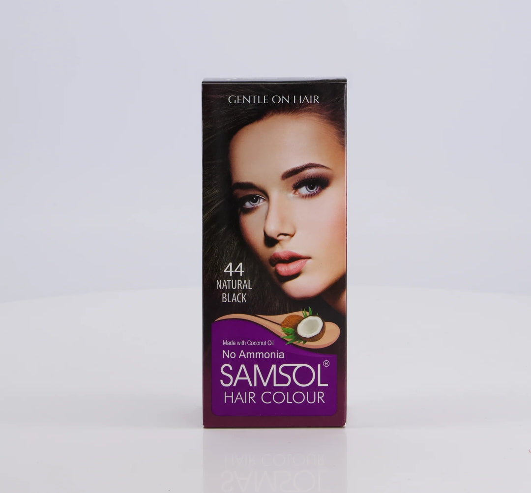 Samsol Hair Colour - 44 Natural Black - Non Metallic Dye