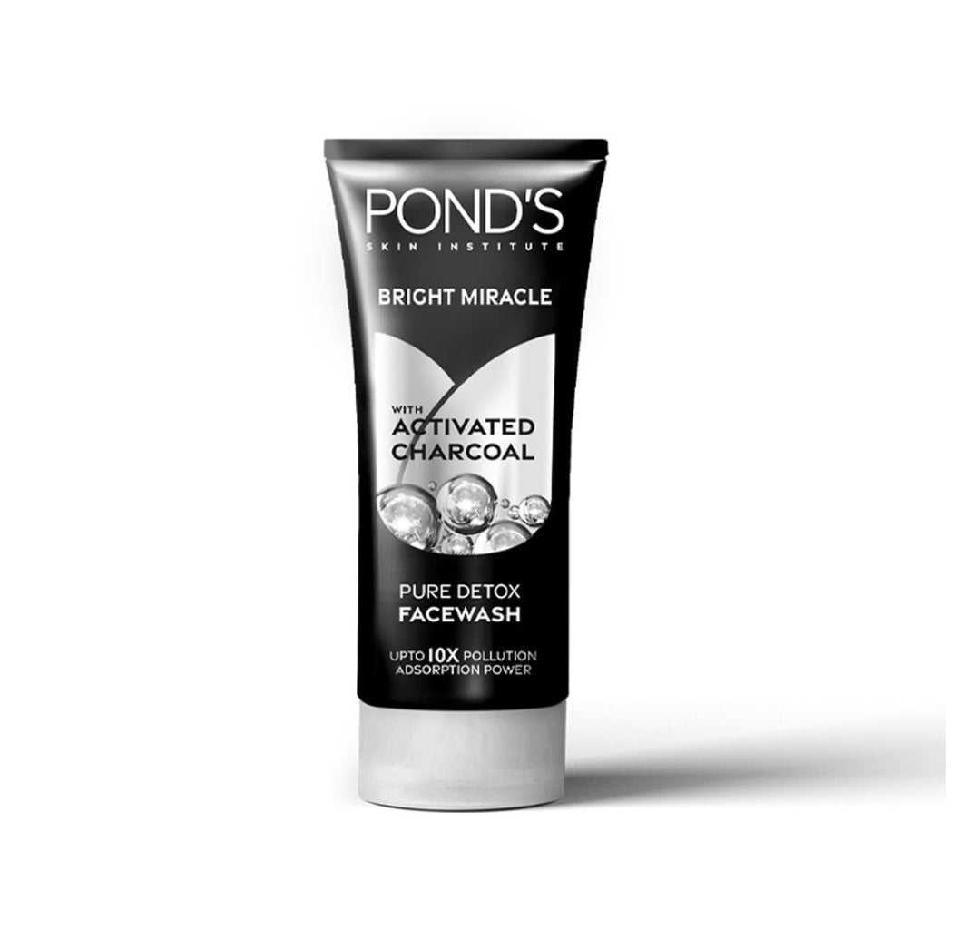 Pond's Bright Miracle Pure Detox Face Wash With Activated Charcoal, 100g