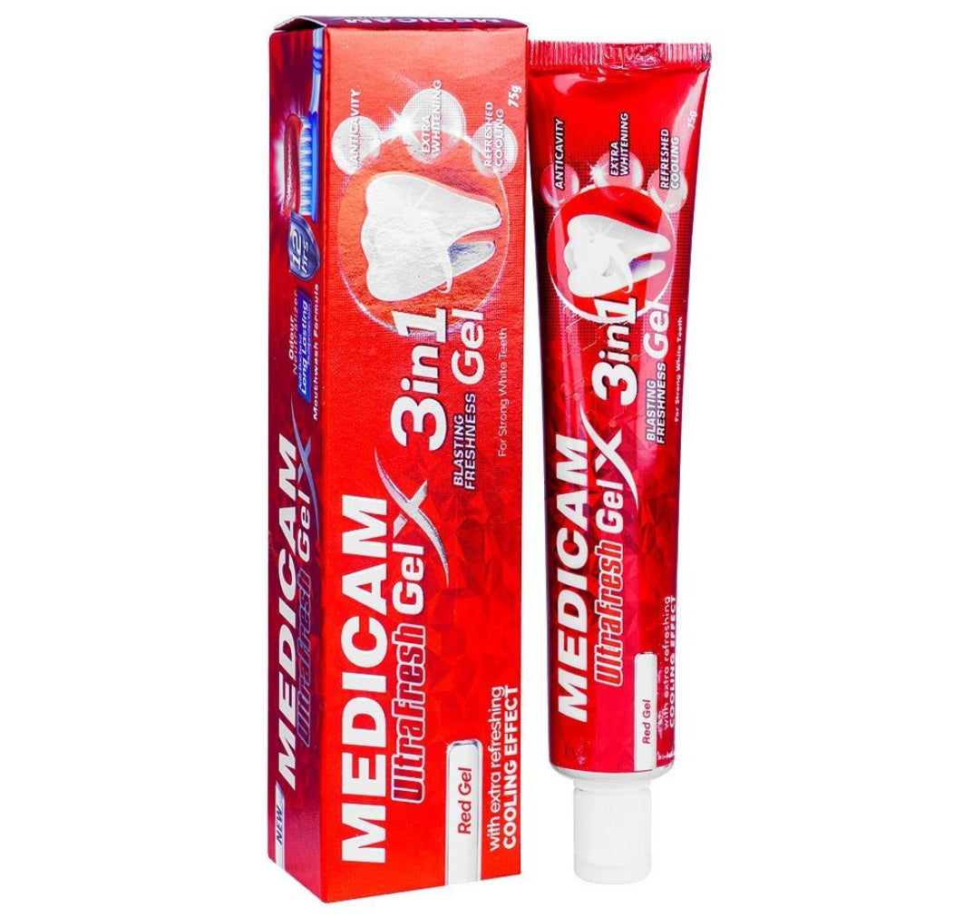 Medicam Ultra Fresh 3in1 Red Gel Toothpaste, 75g