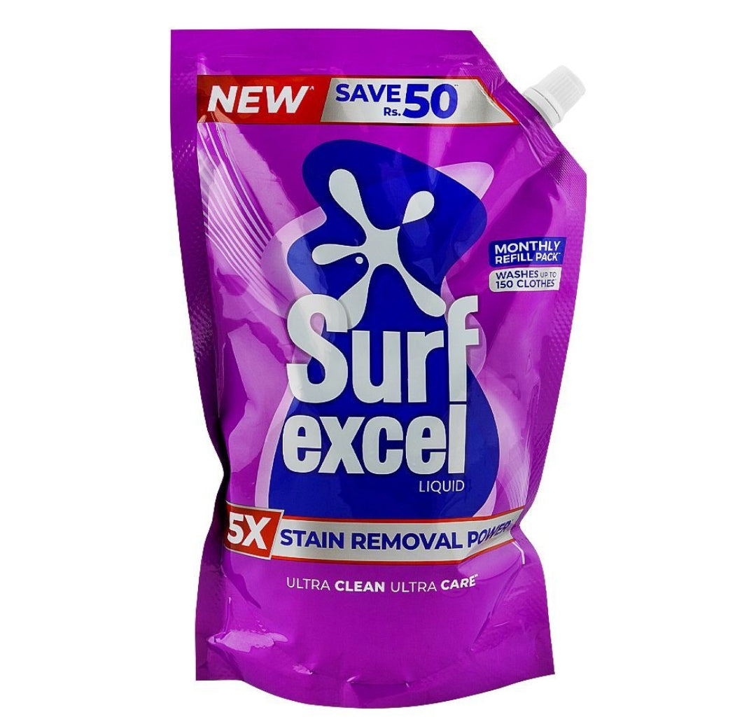 Surf Excel 5x Stain Removal Power Liquid, 900ml Refill