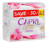 Capri Youthful Glow Milk Protein & Natural Rose Soap, Pink, 3 X 150g