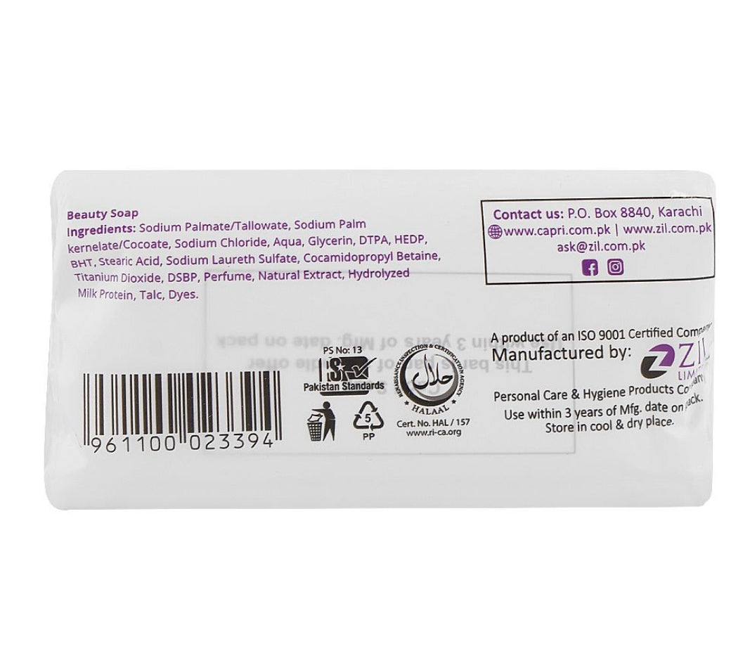 Capri Calming Glow Milk Protein & natural Lavender Soap, Purple, 3 X 150g