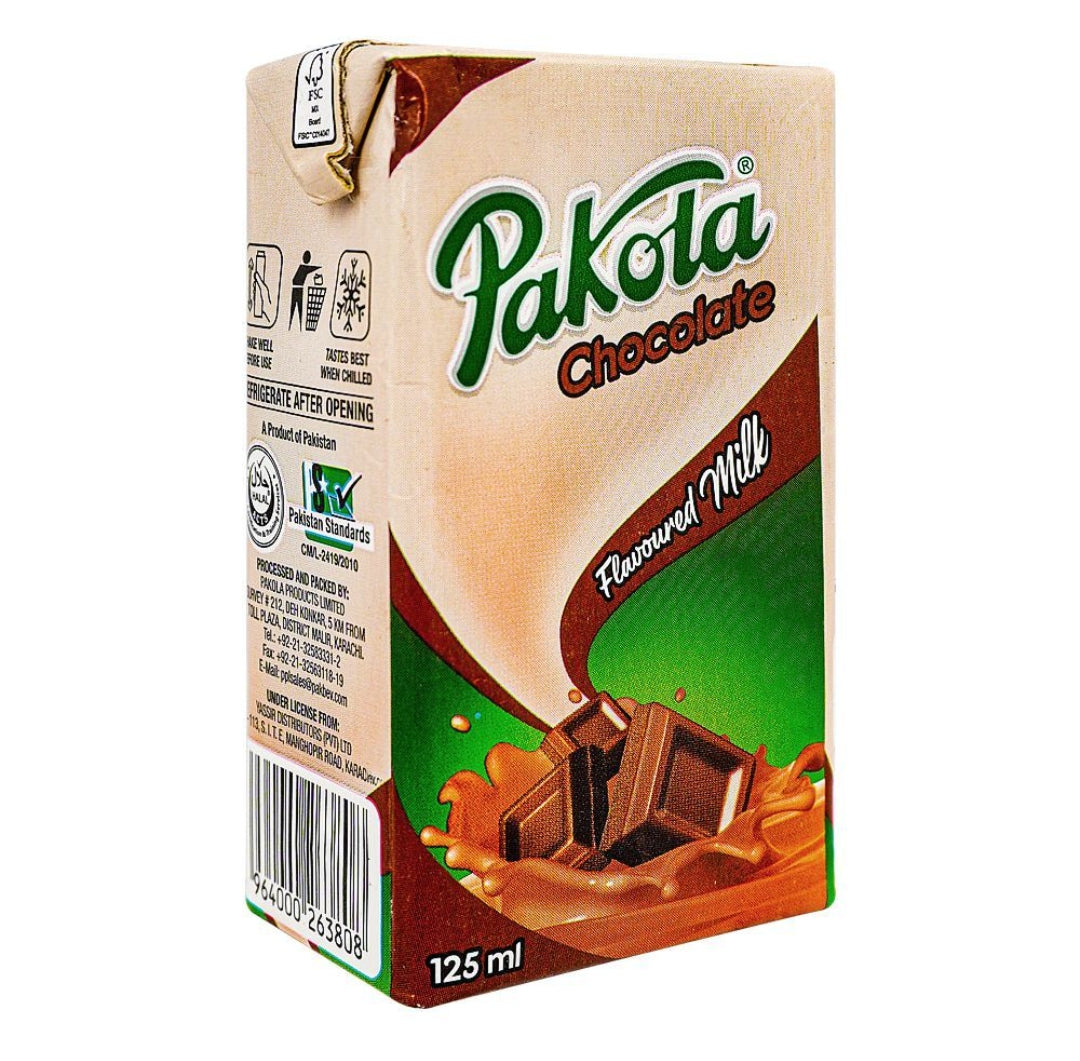 Pakola Yum Chocolate Flavored Milk, 125ml pack of 6