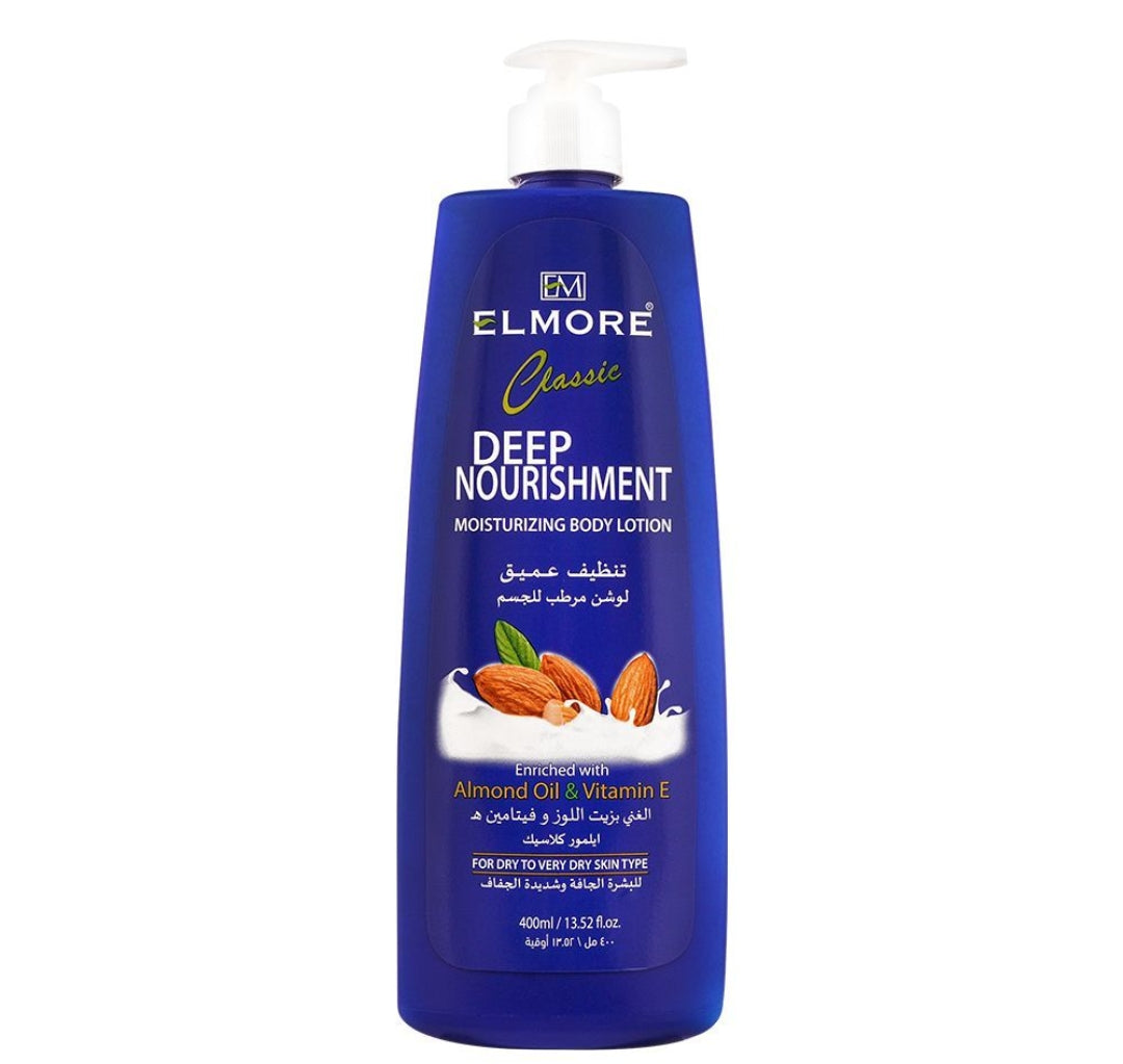 Elmore Classic Almond Oil & Vitamin E Deep Nourishment Body Lotion, For Dry To Very Dry Skin Type, 400ml