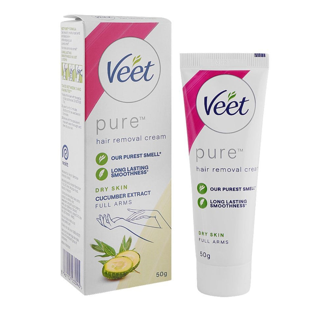 Veet Pure Cucumber Extract Dry Skin Hair Removal Cream, 50ml