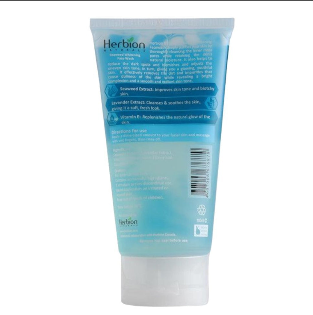 Herbion Naturals Seaweed Whitening Face Wash, For All Skin Types, 100ml