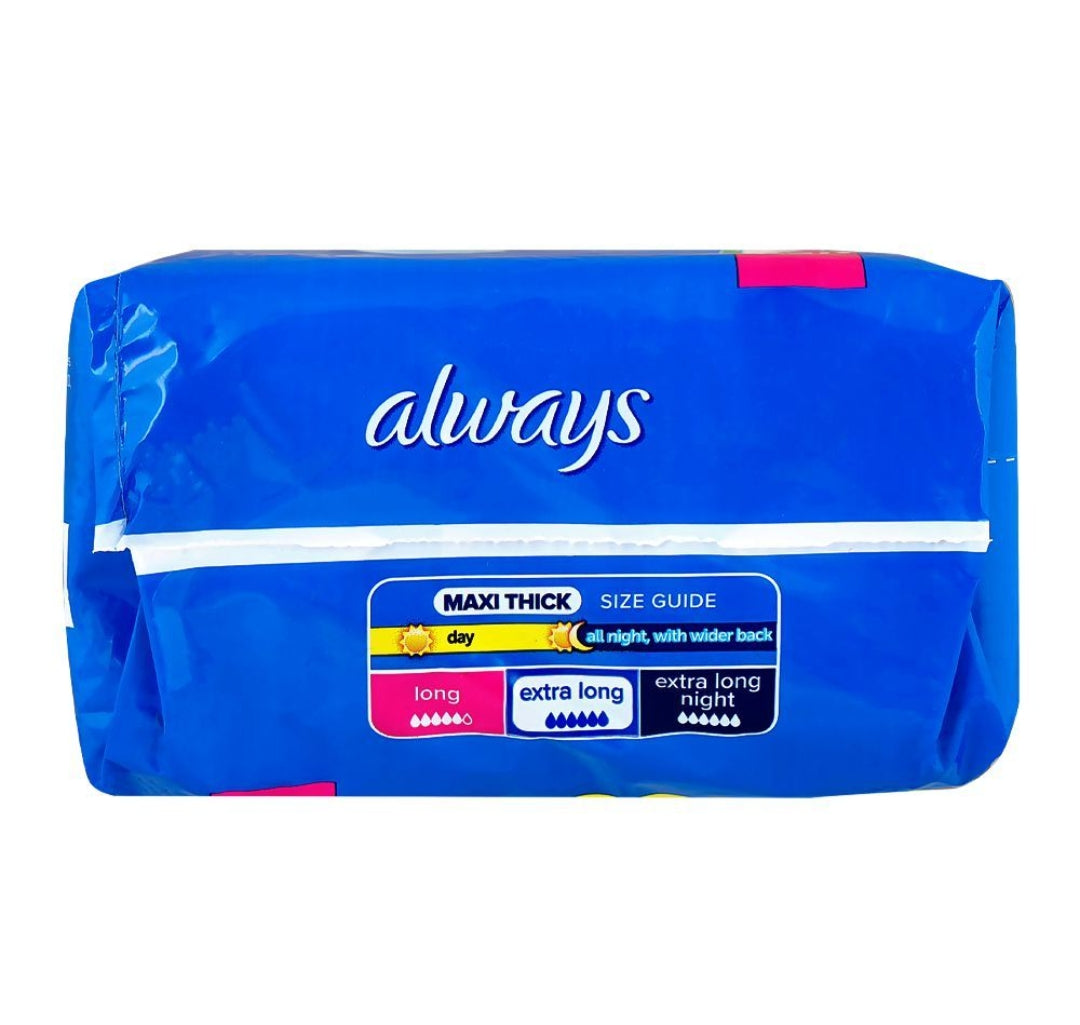 Always Aloe Vera Freshness Maxi Thick Extra Long Pads, 10-Pack