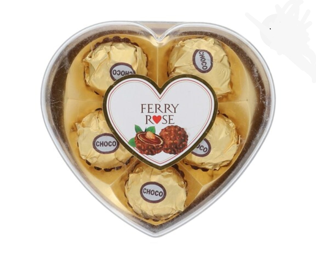 Ferry Rose Wafer Chocolate Twin Heart Shape Box 5Pcs 62.5Gm