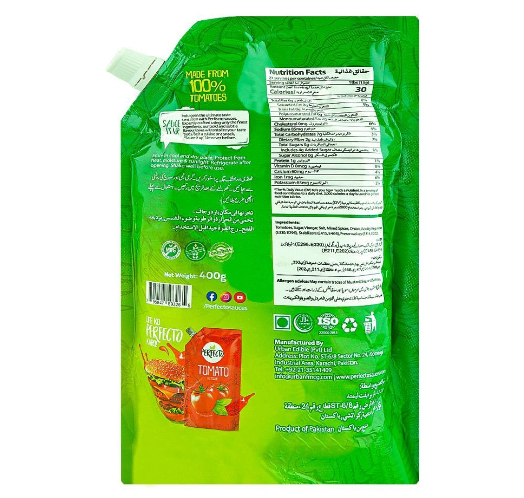 Perfecto Chilli Garlic Sauce, 400g Pouch