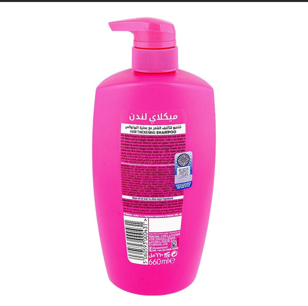Meclay London Hair Botox Therapy Thick & Dense Shampoo, For Thicker Hair, 660ml