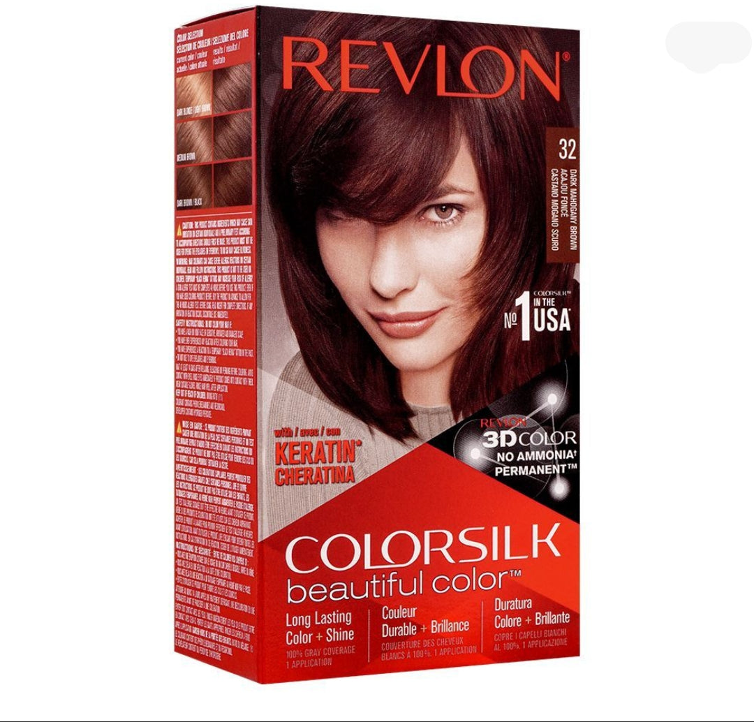 Revlon Colorsilk Hair Color, Dark Mahogany Brown, 32