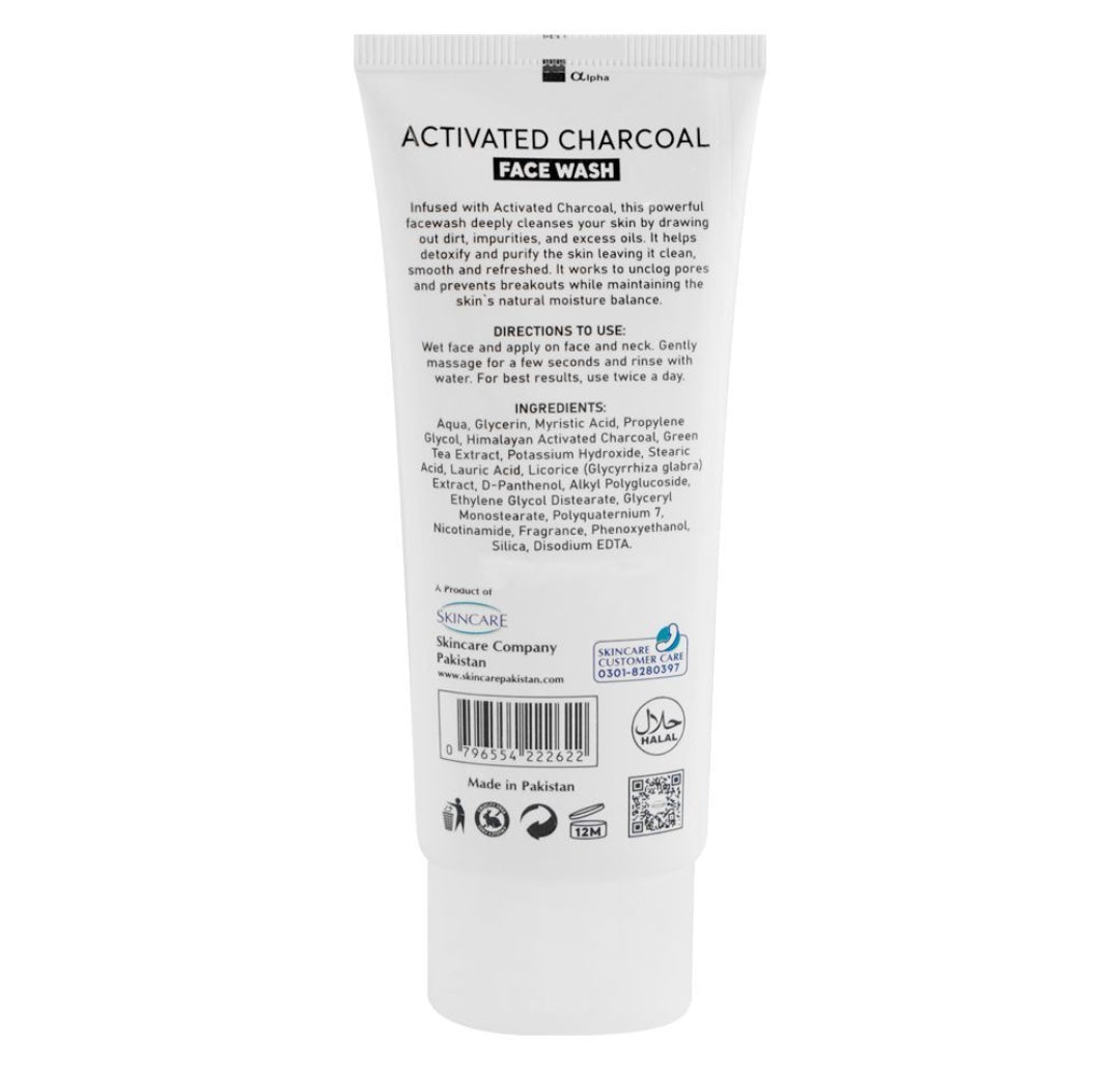 Skin White Activated Charcoal Face Wash, 100g